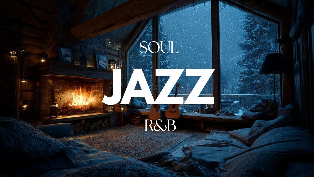 Smooth Jazz Soul R&B | Snowy Cabin Night with Warm Jazz & Cozy Winter Mood