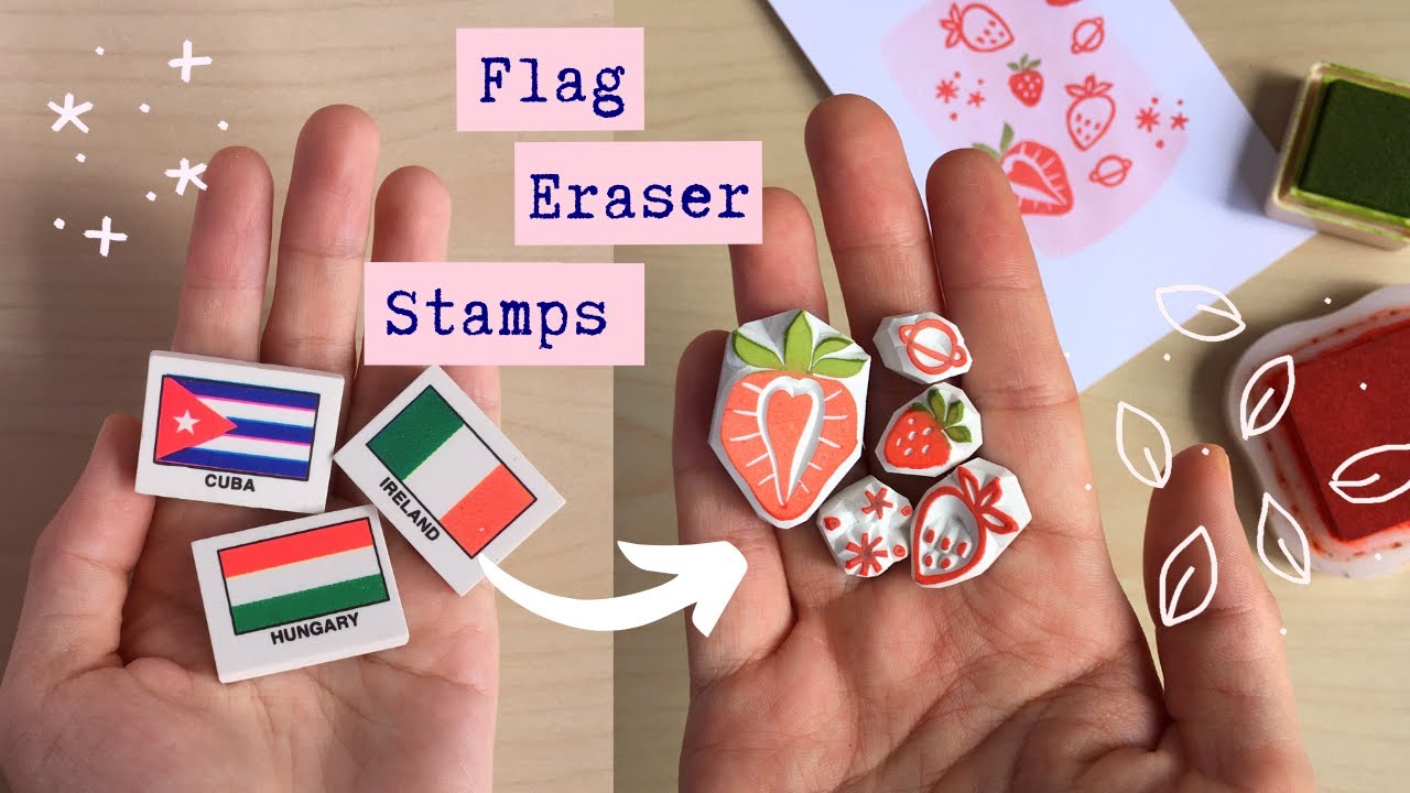 Strawberry Stamps Carving Tutorial using Erasers | Fun with Flags ✱ ParadeMade
