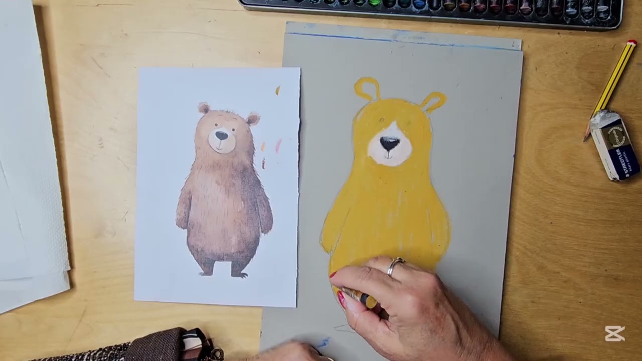 COME DISEGNARE UN ORSO CON PASTELLI AD OLIO