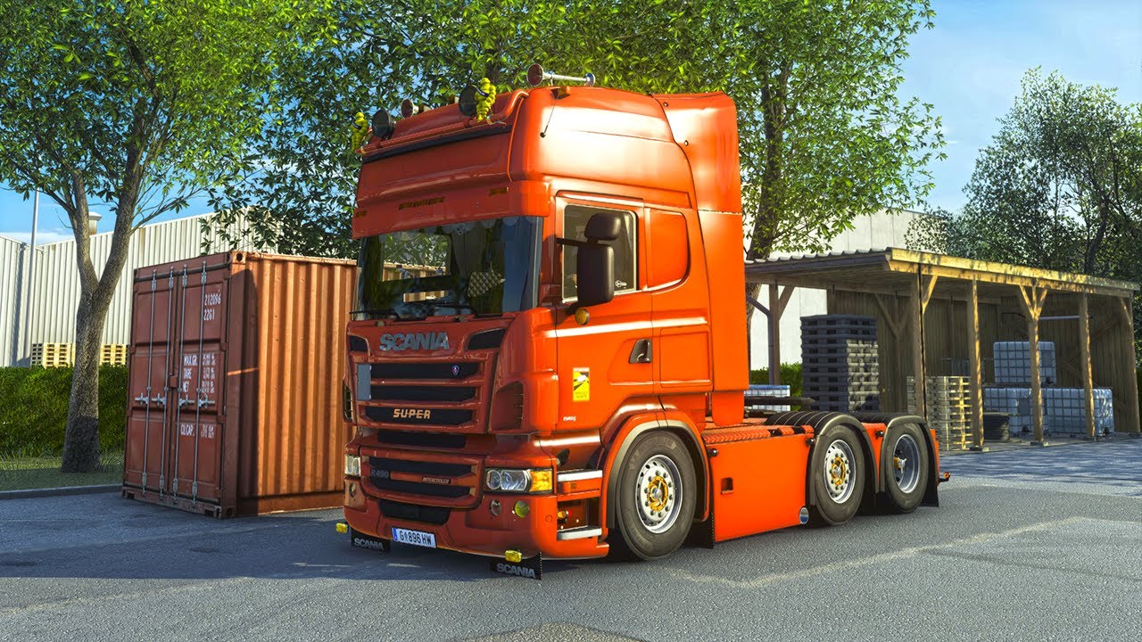 ETS2 1.57 Realistic Driving | Scania R490 V8 - Steering Wheel Gameplay | 