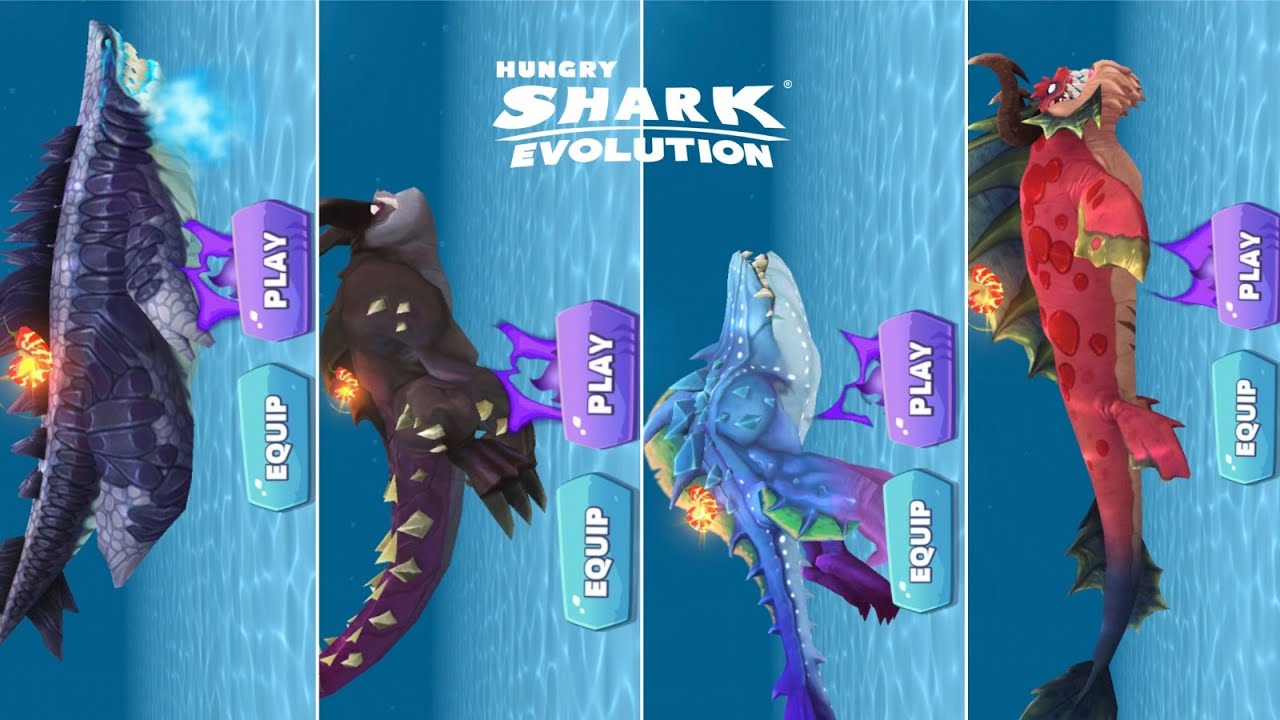 ALL TITAN SHARK UNLOCKED AND GAMEPLAY - Hungry Shark Evolution