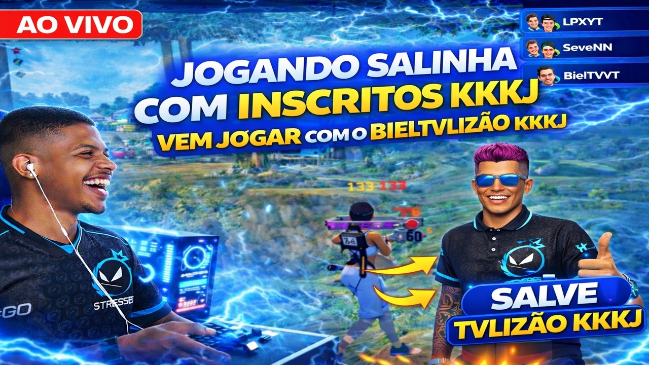 💙💣FREE FIRE AO VIVO💙💣 SALINHA 4X4 6X6 MAPA ABRIDO KKKJ COM INSCRITOS 💙💣#freefire #live #ff