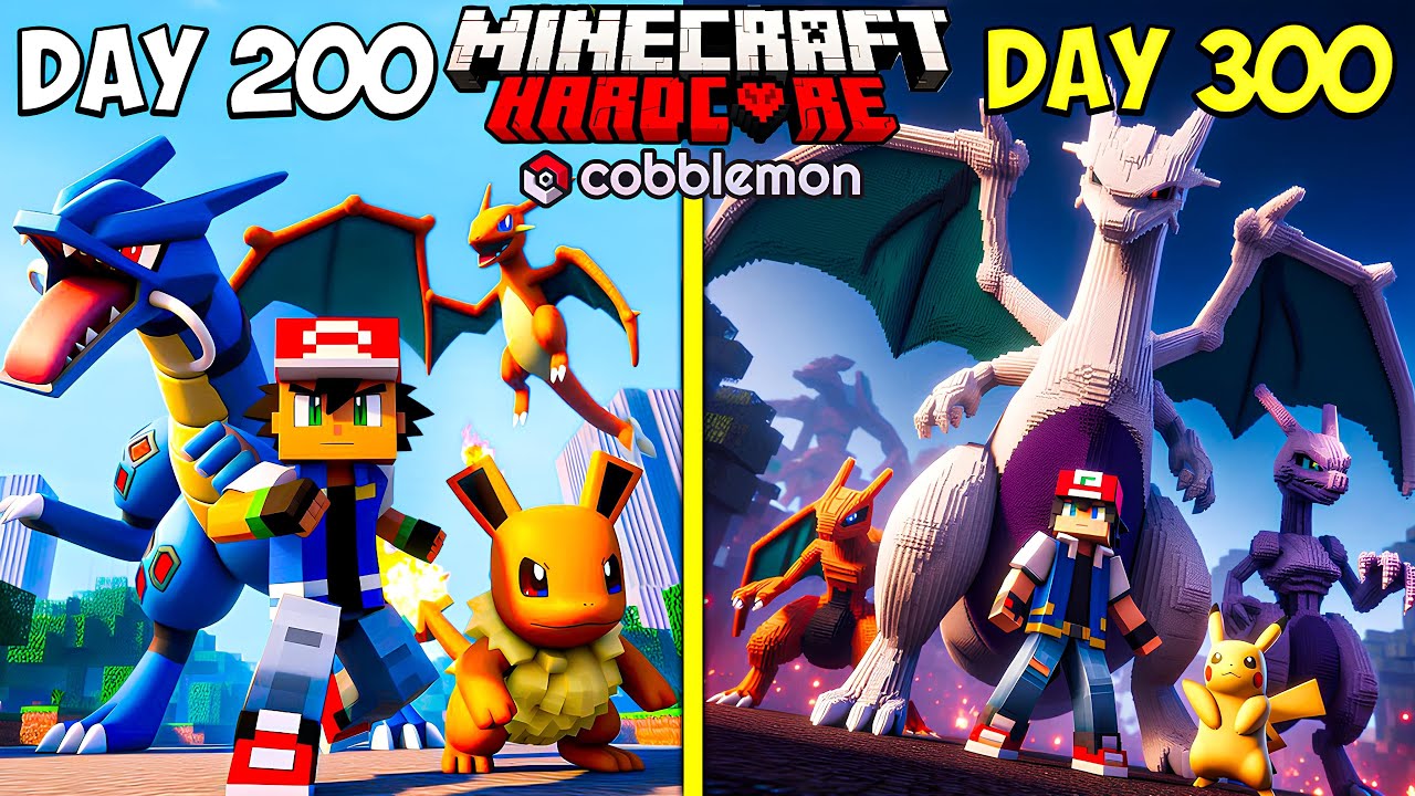 I Survived 300 Days in Cobblemon in Minecraft