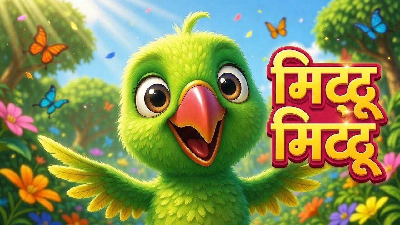👉 Mithu Mithu 🦜 | मैं तोता मैं तोता | Hindi Rhymes for Kids | 3D Cartoon Songs | Kids Video