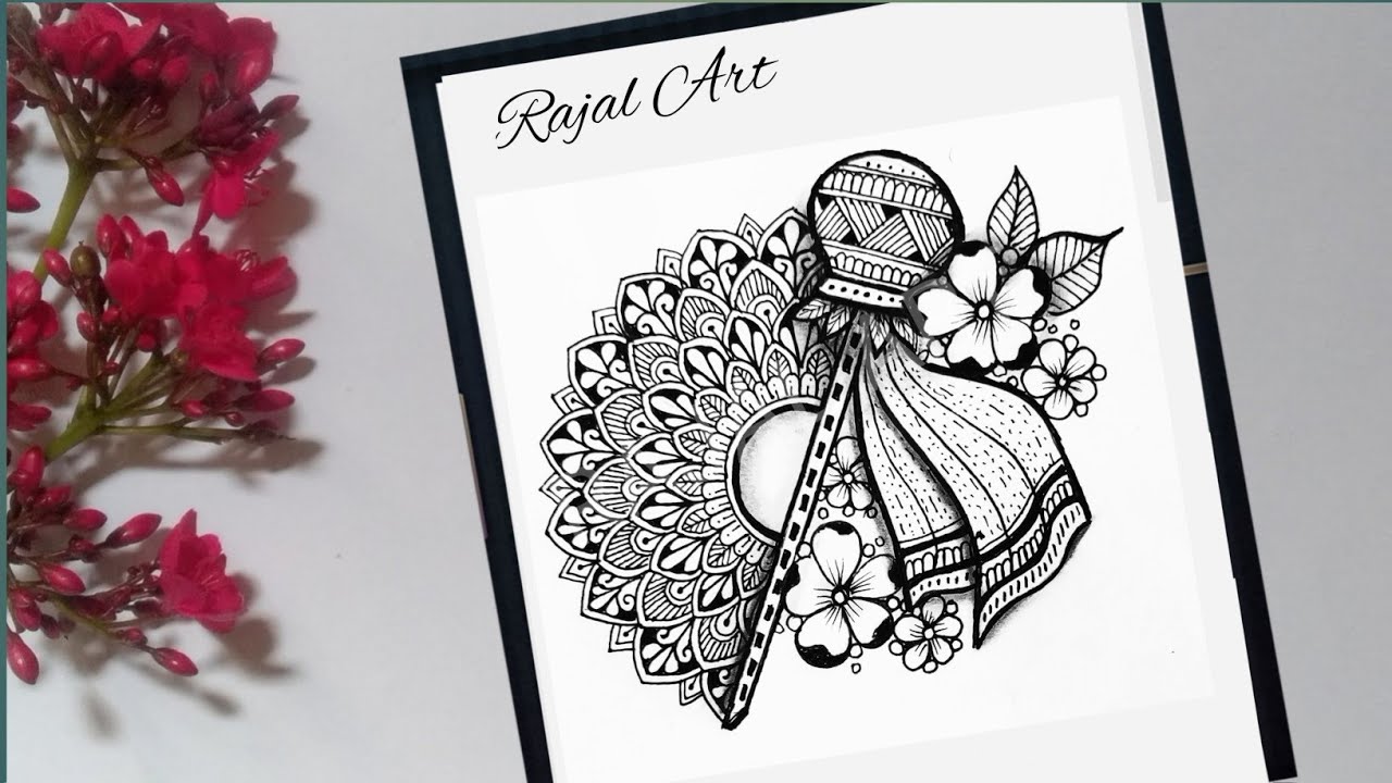 How to draw mandala art for beginners  | gudi padwa mandala art | step by step | drawing