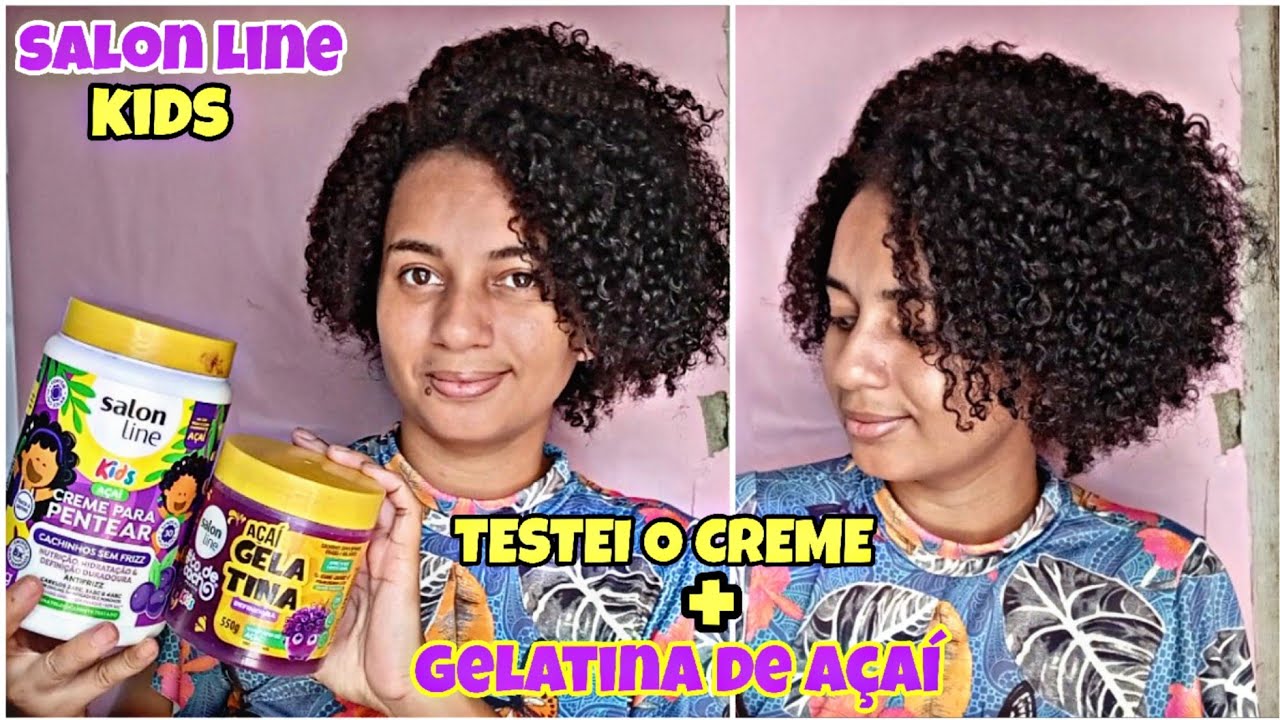 Testei o CREME+ GELATINA de AÇAÍ da SALON LINE |Resultado nos CACHOS