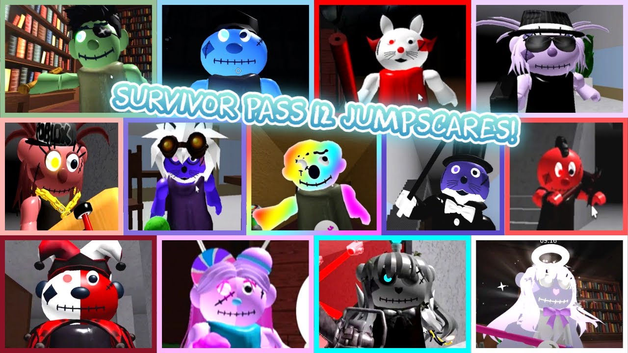 All Survivor Pass 12 Jumpscares ~ [Roblox Puppet] 🏅