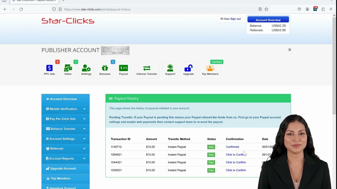 How to confirm payout in Star-Clicks.com (Official video)