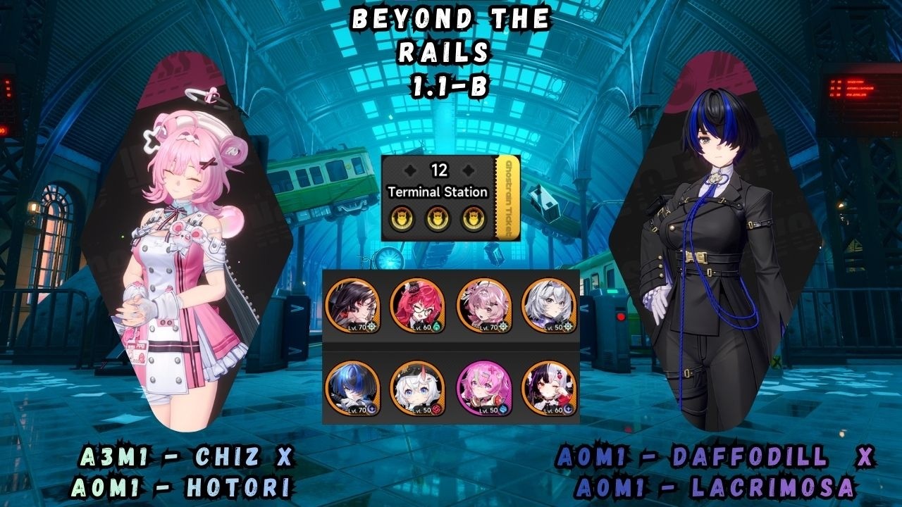 NTE : Beyond the Rails 1.1-B | A3M2 Chiz x A0M1 Hotori  & A0M1 Daffodil x Lacriomsa | vers 1.1