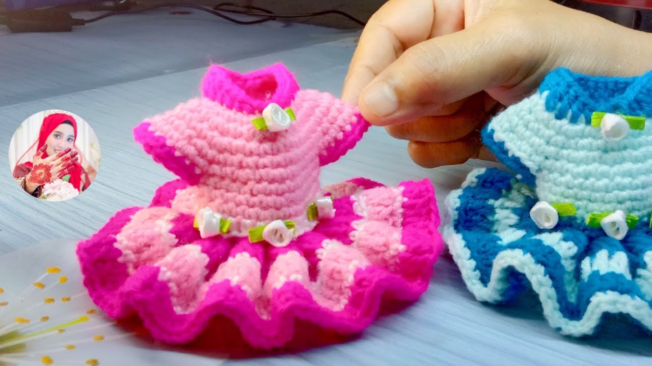 HOW TO CROCHET MINI DRESS (casing for perfume Car)