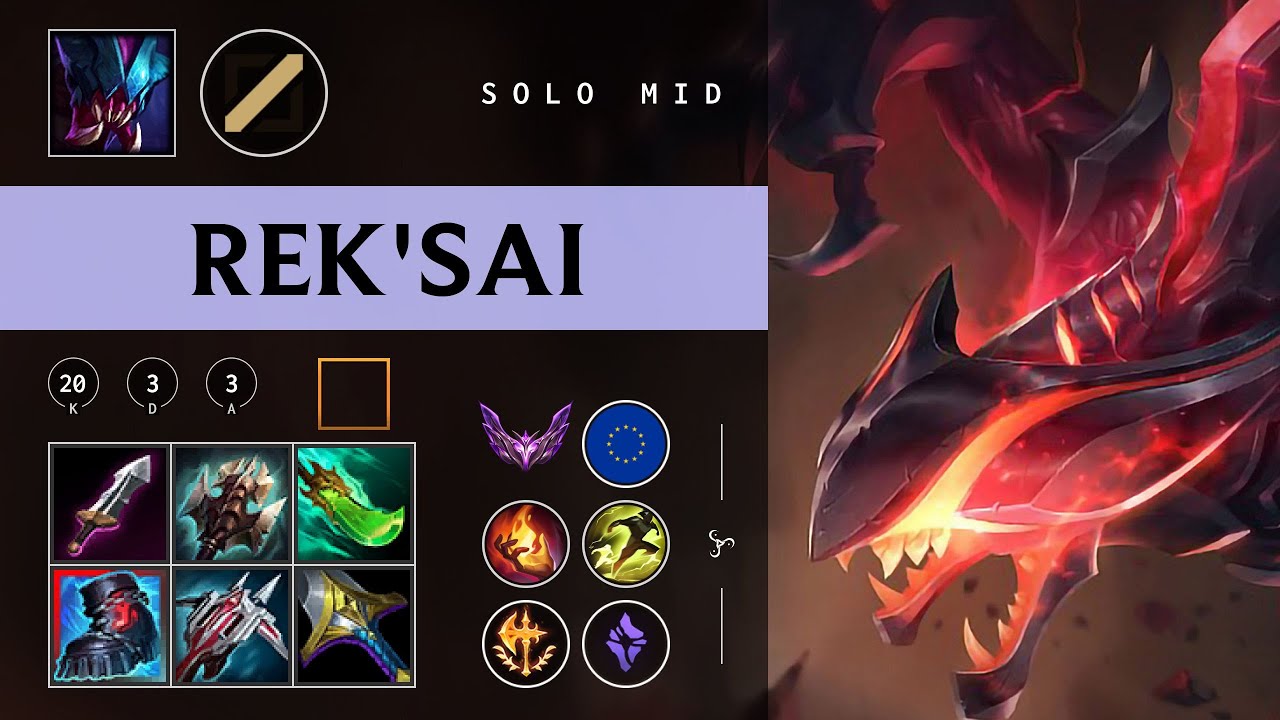 Rek'Sai Mid vs Tristana - EUW Master Patch 26.02