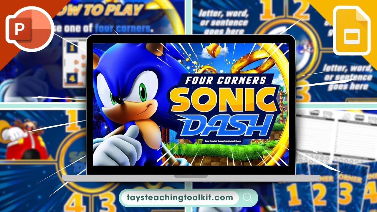 FOUR CORNERS SONIC DASH | Free PowerPoint & Google Slides Game for ESL, EFL, and Foreign Languages