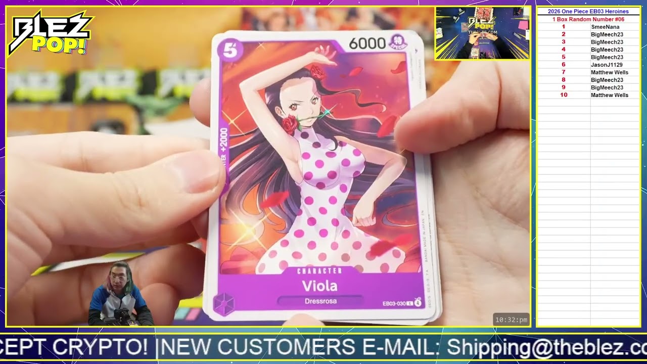 2026 One Piece Trading Card Game EB03 Heroines Edition 1 Box Random Number #06