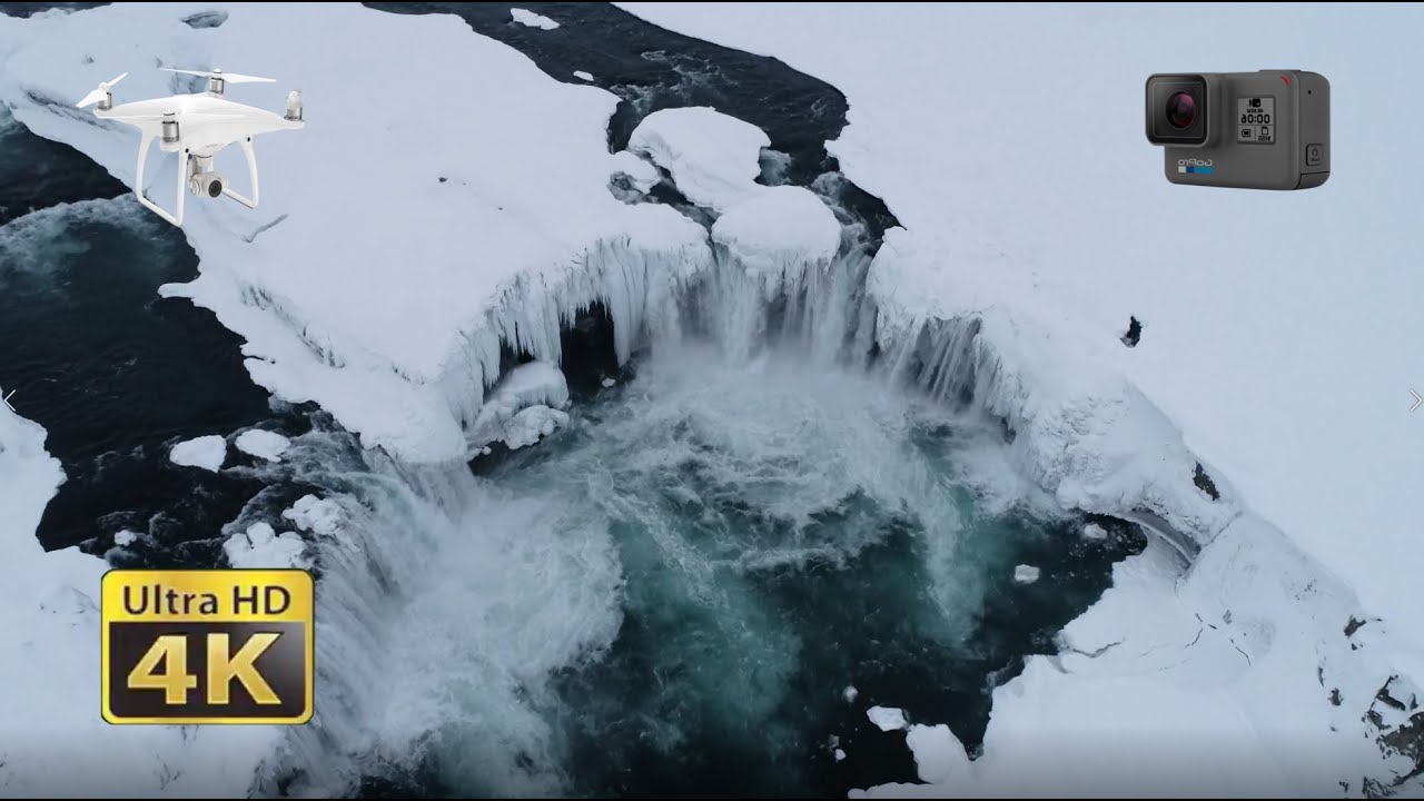 Godafoss Go&eth;afoss Watherfall 🇮🇸 Iceland | 4K DJI Phantom Drone | GoPro