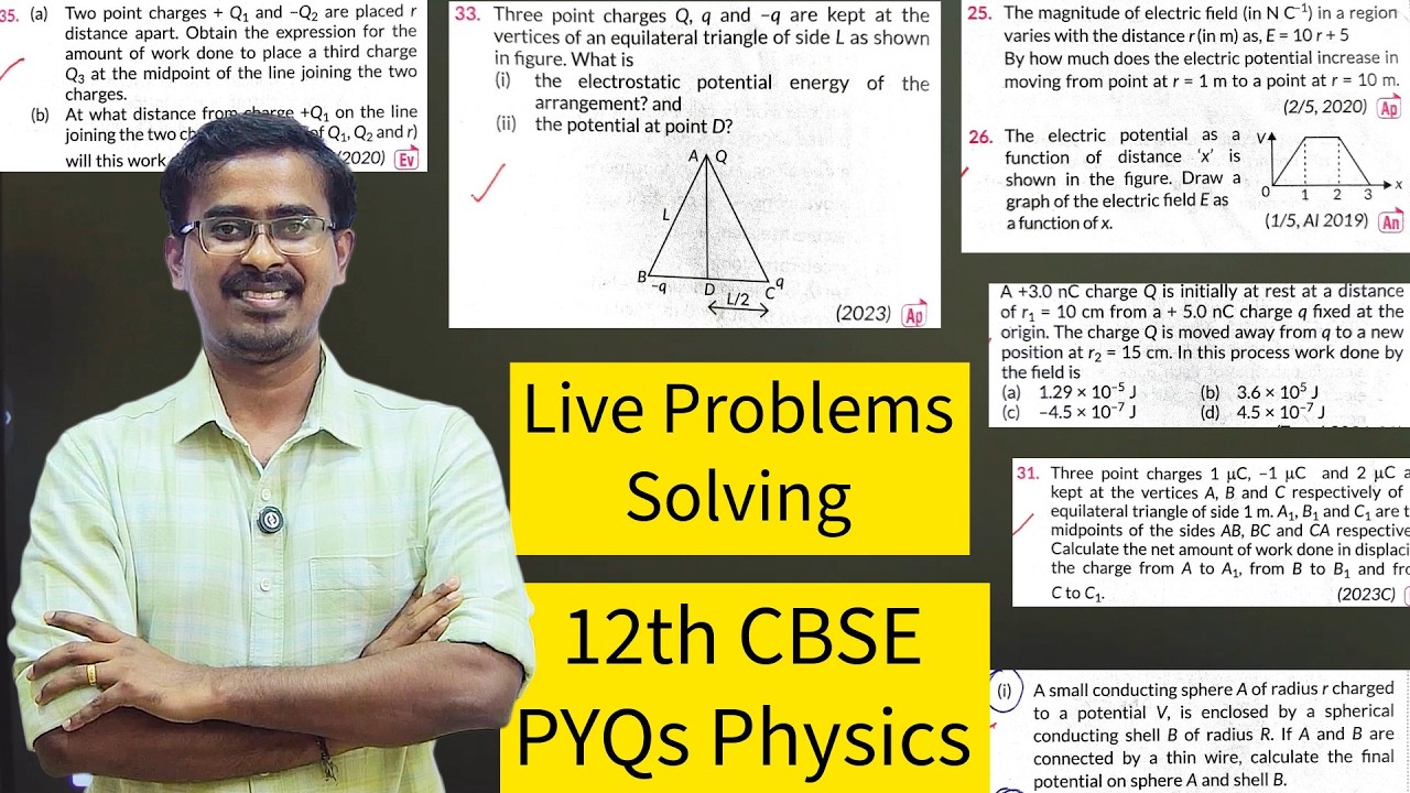 🔴 #6 CH 2 Electric potential and capacitance BOARD EXAM PYQs QUESTIONS Physics |  CBSE Class 12