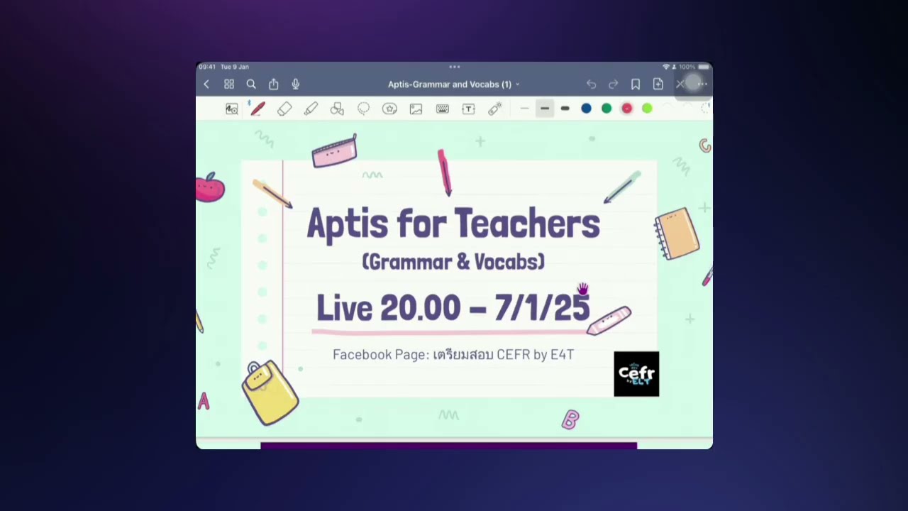 เตรียมสอบ Aptis for teachers Part 1 - Grammar & Vocabs (Live on Jan 07 2026)