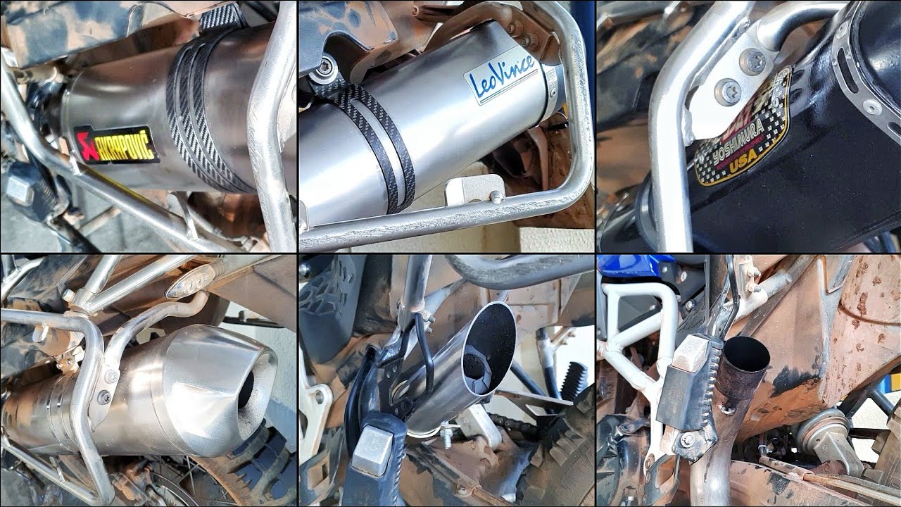 ESCAPAMENTOS BMW F800GS ORIGINAL/ AKRAPOVIC/ LEOVINCE/ YOSHIMURA/ CUSTOMIZADOS COMPARATIVO-CASAL GSA