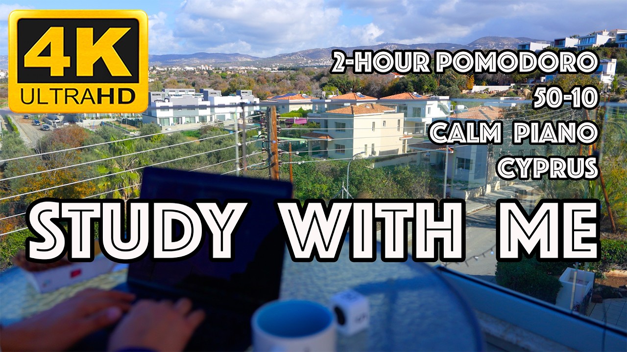 2-HOUR STUDY WITH ME | Pomodoro 50-10 | Peaceful Balcony Setting