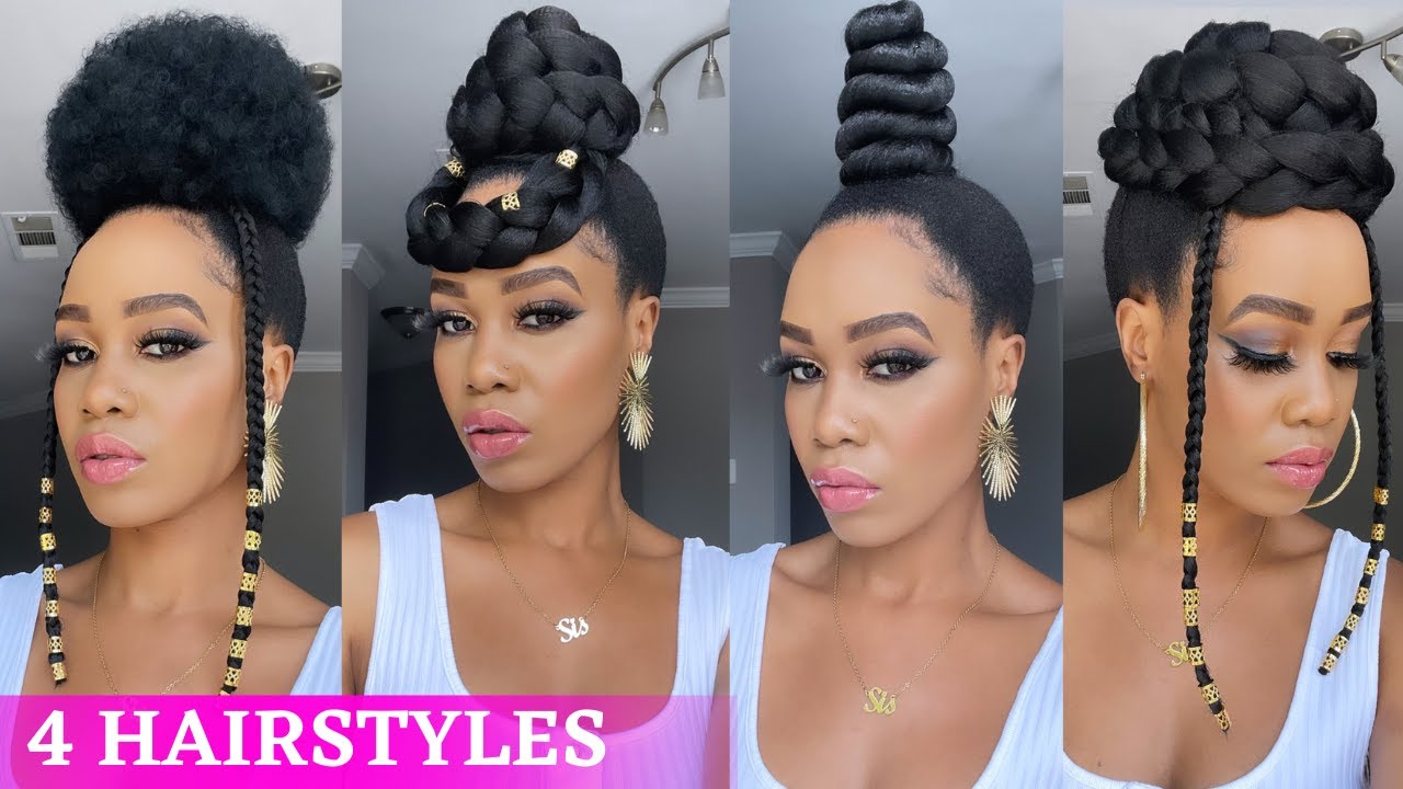 🔥4 QUICK & EASY HAIRSTYLES ON NATURAL HAIR / Protective Style/ 4C Natural Hair /Tupo1