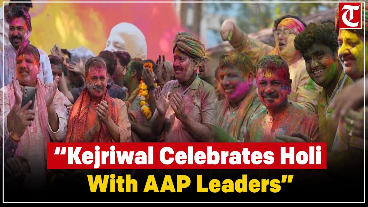 Arvind Kejriwal celebrates Holi at Manish Sisodia’s residence with AAP leaders