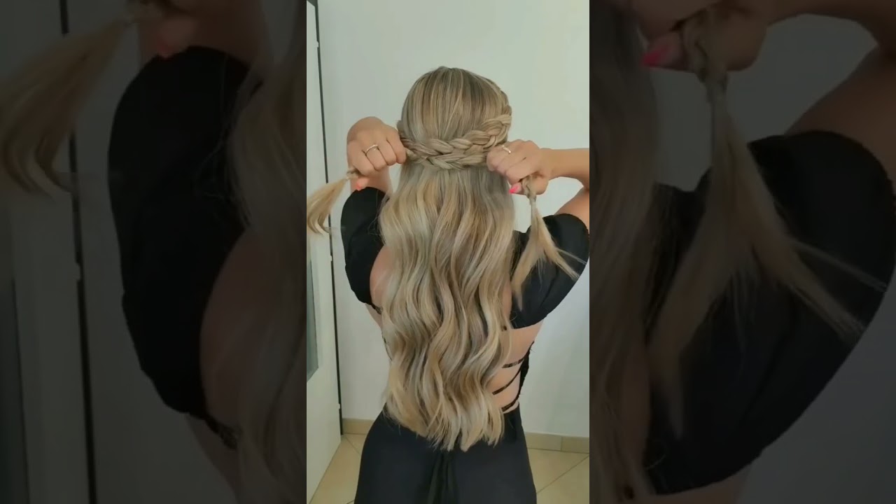 Easy Braided Ponytail Hairstyle!! #shorts #youtubeshorts #hairstyle #hair #braids #hairstyles