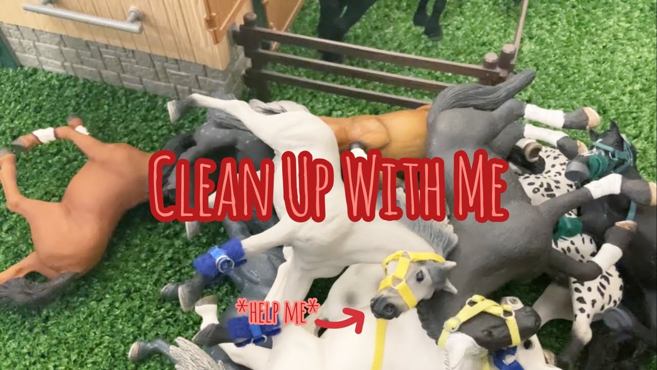 come with me as I attempt to clean my schleich stables - |Sapphire Stables|
