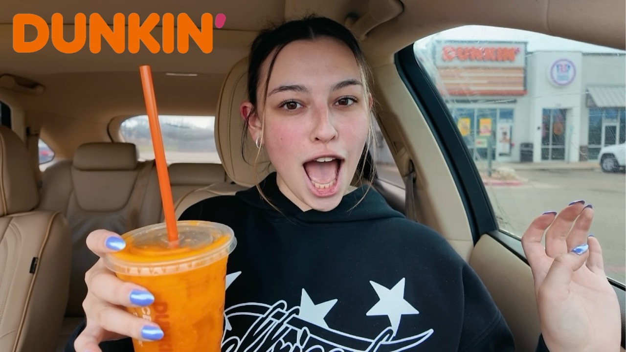 taste testing DUNKIN spring drinks