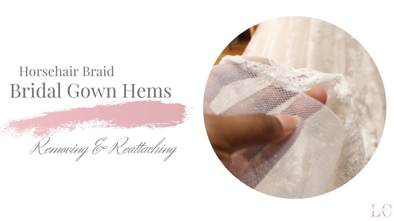 Hemming Bridal Gown with Horsehair braid
