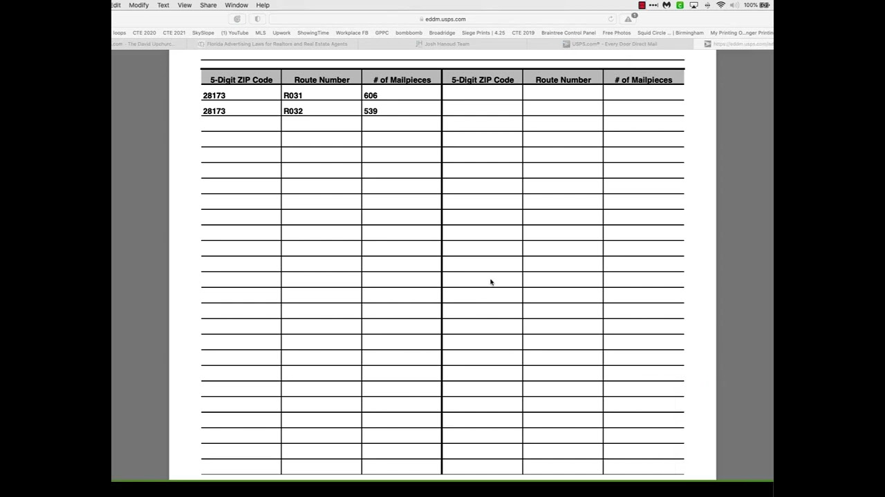 EDDM paperwork