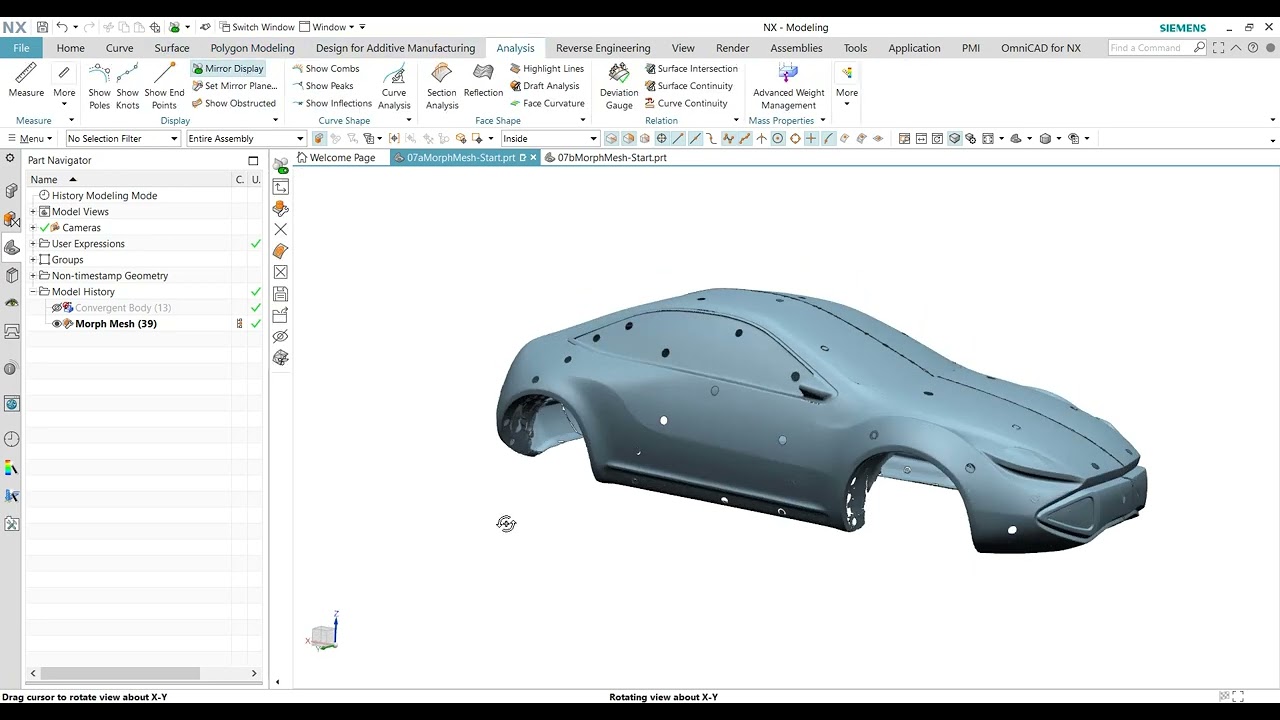 NX Reverse Engineering with Morph Mesh command
