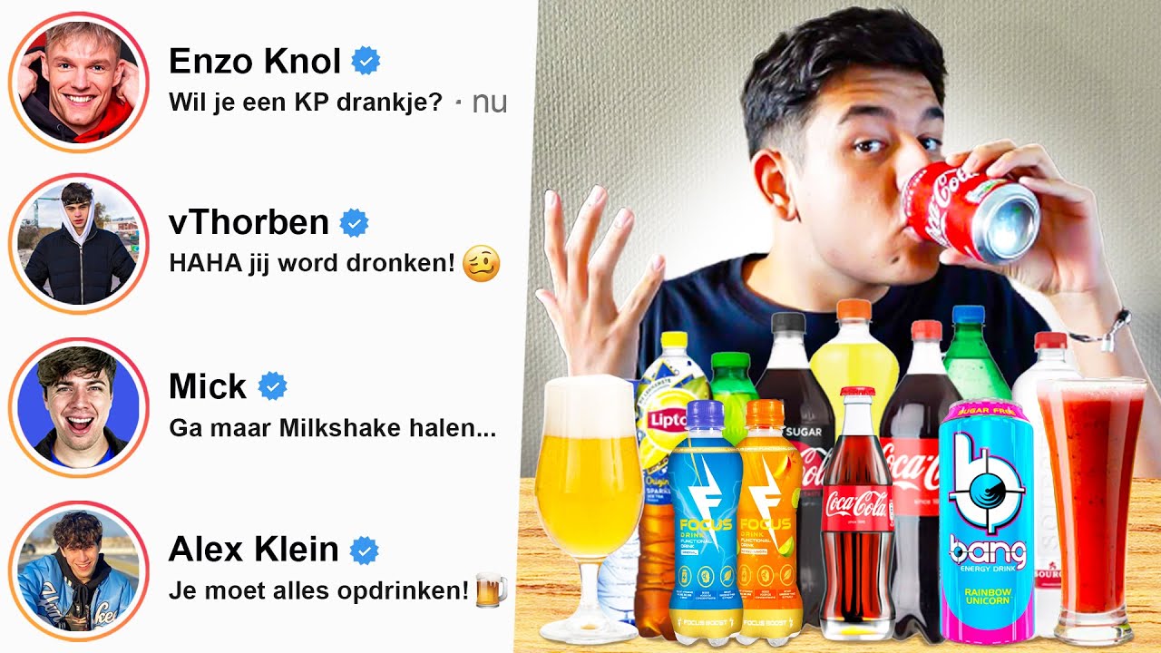 YOUTUBERS BEPALEN 24 UUR WAT IK DRINK! 🥤