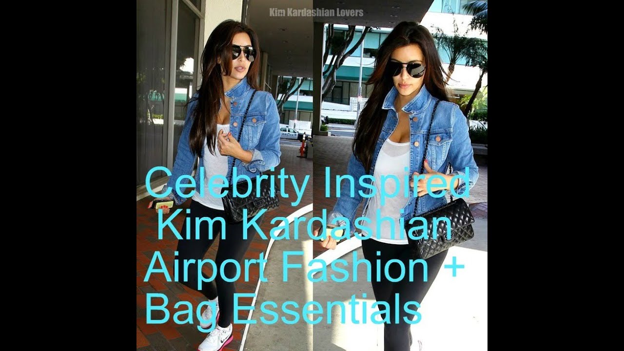 Celebrity Inspired Kim Kardashian Airport Fashion + Bag Essentials