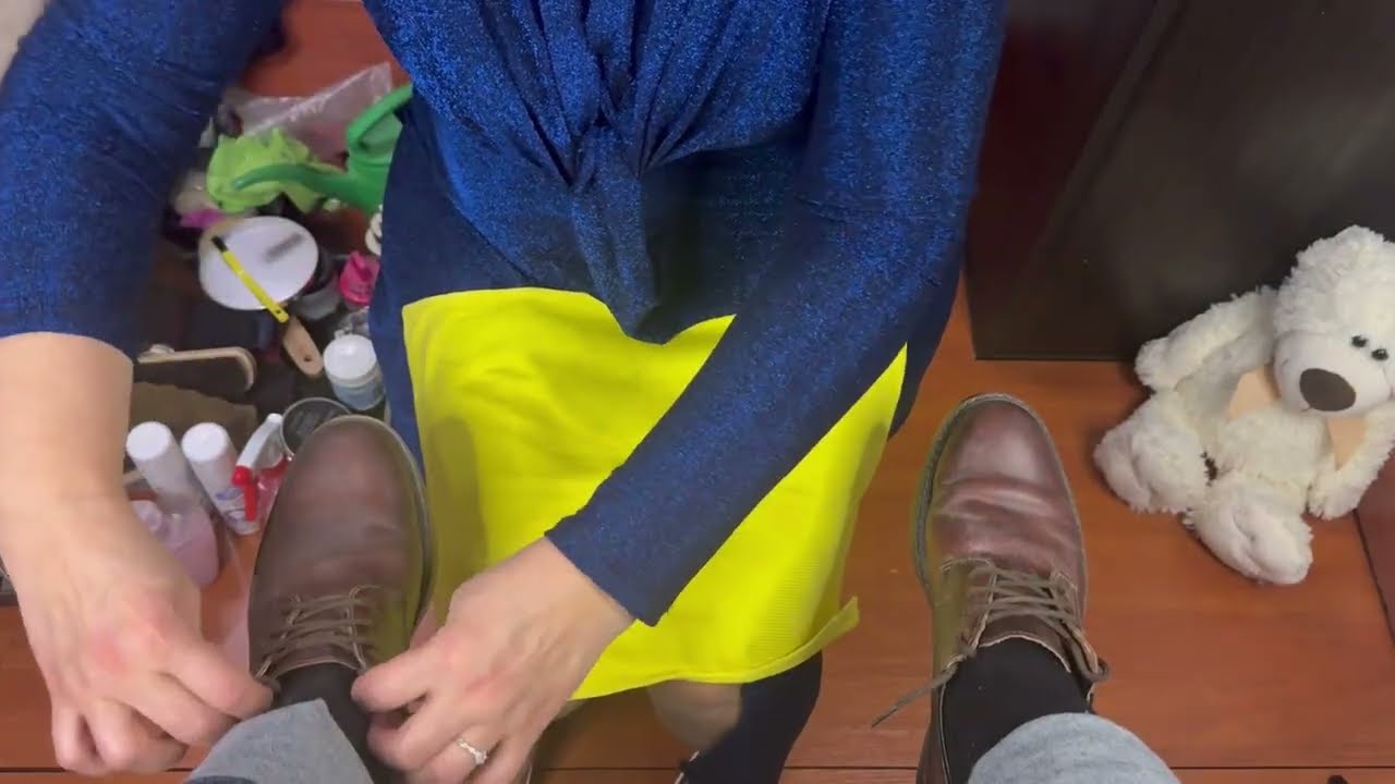 Relaxing Leather Shoe Cleaning ASMR – No Talking, Pure Restoration Sounds
