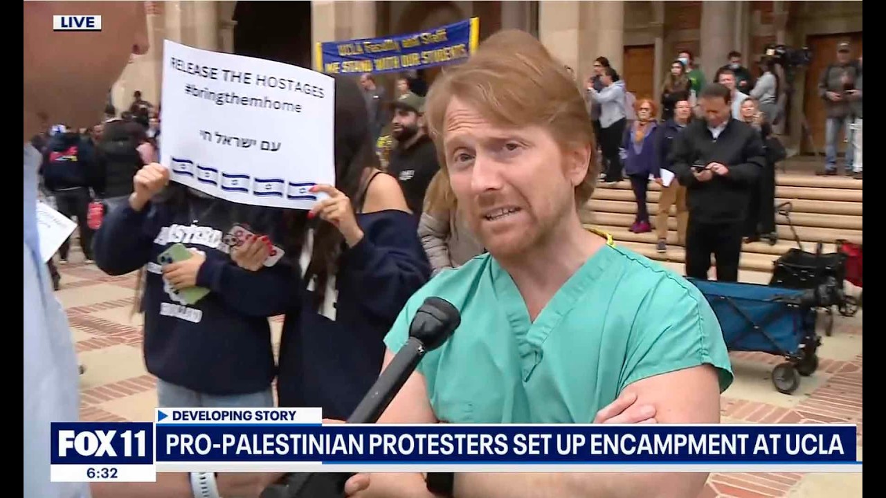 Dr. Ryan Aronin at the Gaza Encampment at UCLA | Interview with Matthew Seedorff, Fox 11