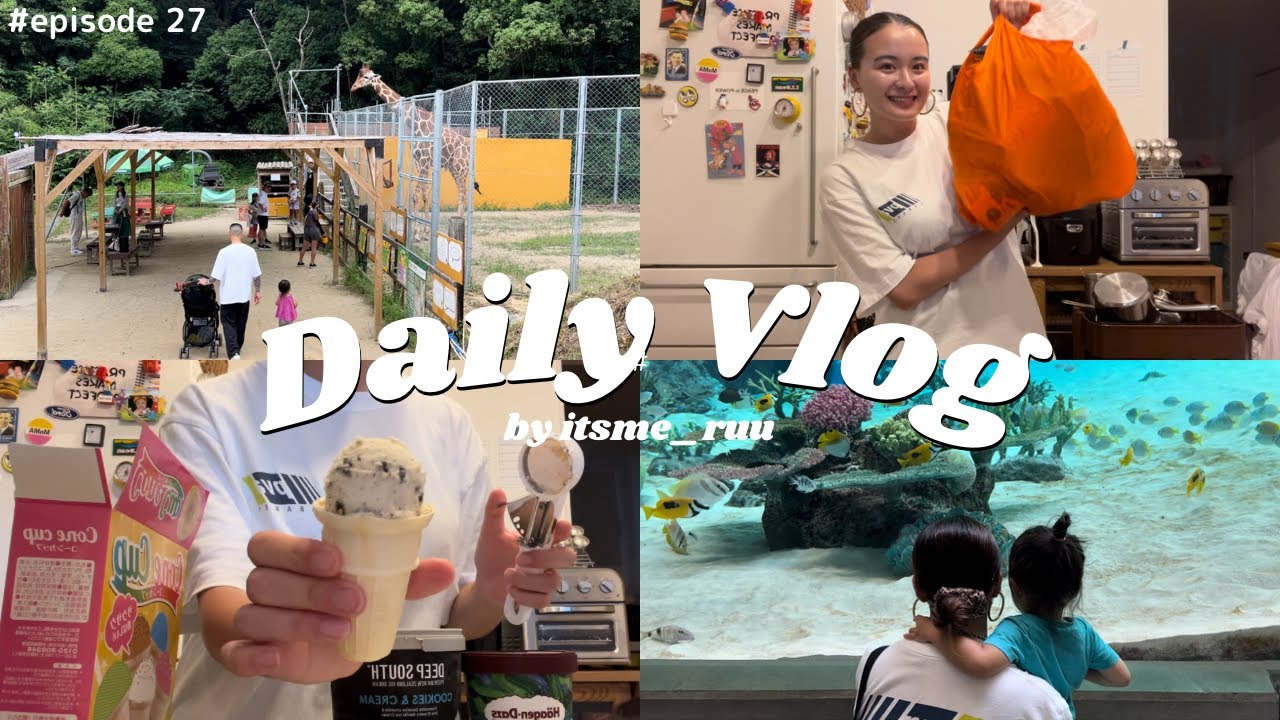 【週末VLOG】しろとり動物園🐘🦒/ 須磨シーワールド🐬🌴/ 誕生日🎂✨/ スーパー購入品🛒💸