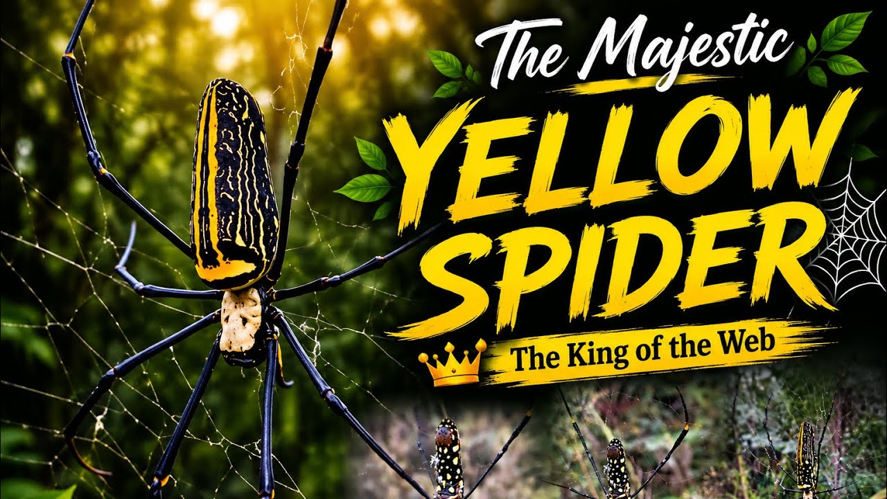 The jumbo yellow spider | the majestic yellow spider #video #mustwatch #spiderman