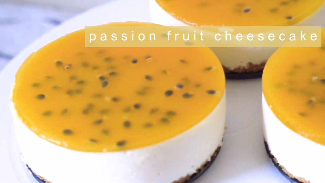 Passion Fruit Cheesecake recipe no bake｜百香果芝士蛋糕｜iz day
