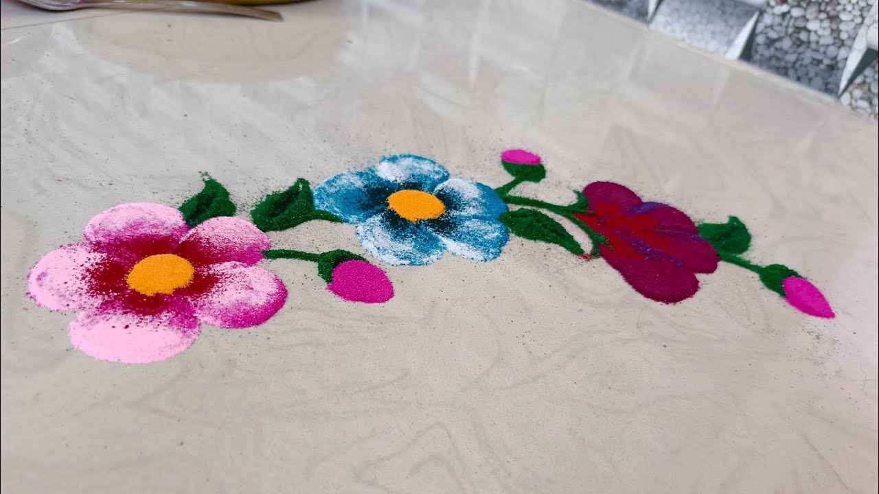 Latest easy & beautiful rangoli designs/simple &quick beautiful rangoli design#om_shiv_arts#rangoli 