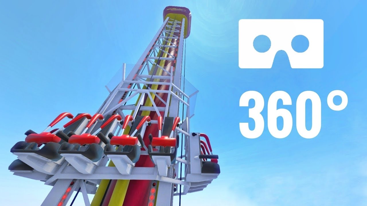 [360 degree video] Drop Tower Catapult Coaster 360° VR Flat Ride