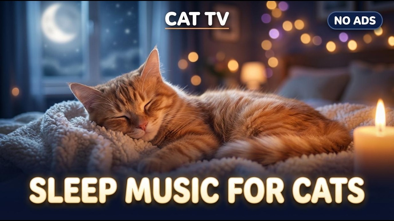 10 Hours of Music for Cats - Relaxing Harp Music with Cat Purring Sounds