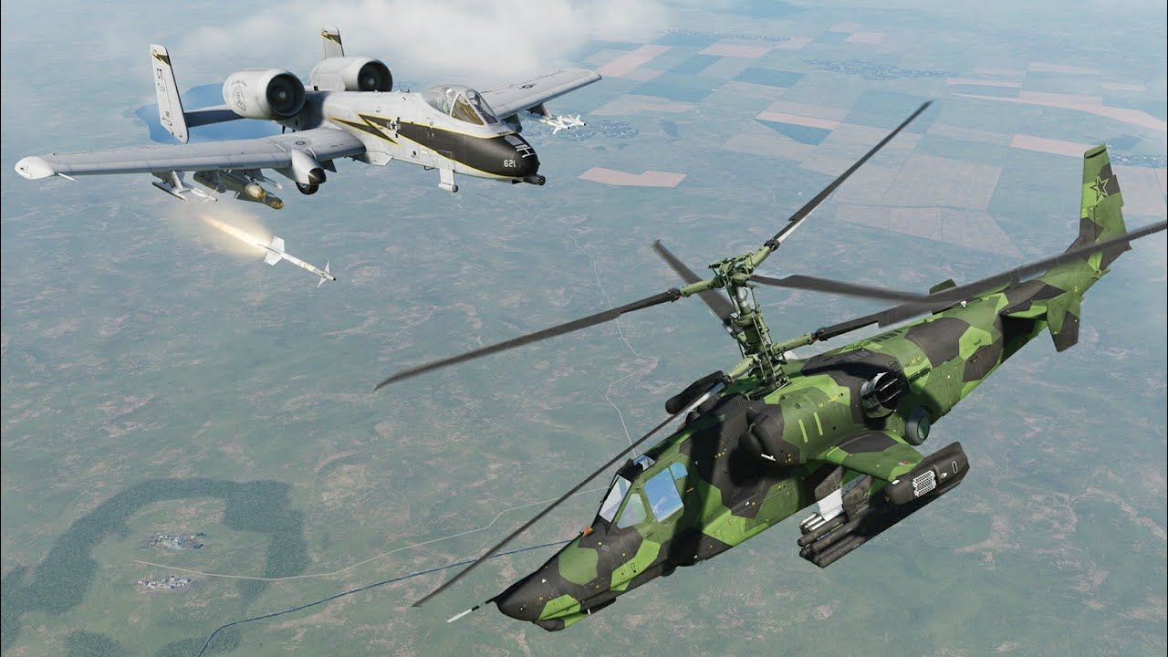 US A-10A Thunderbolt II Vs Every Russian Helicopters | K50, K52, Mi24 | Plane Simulator & Fights