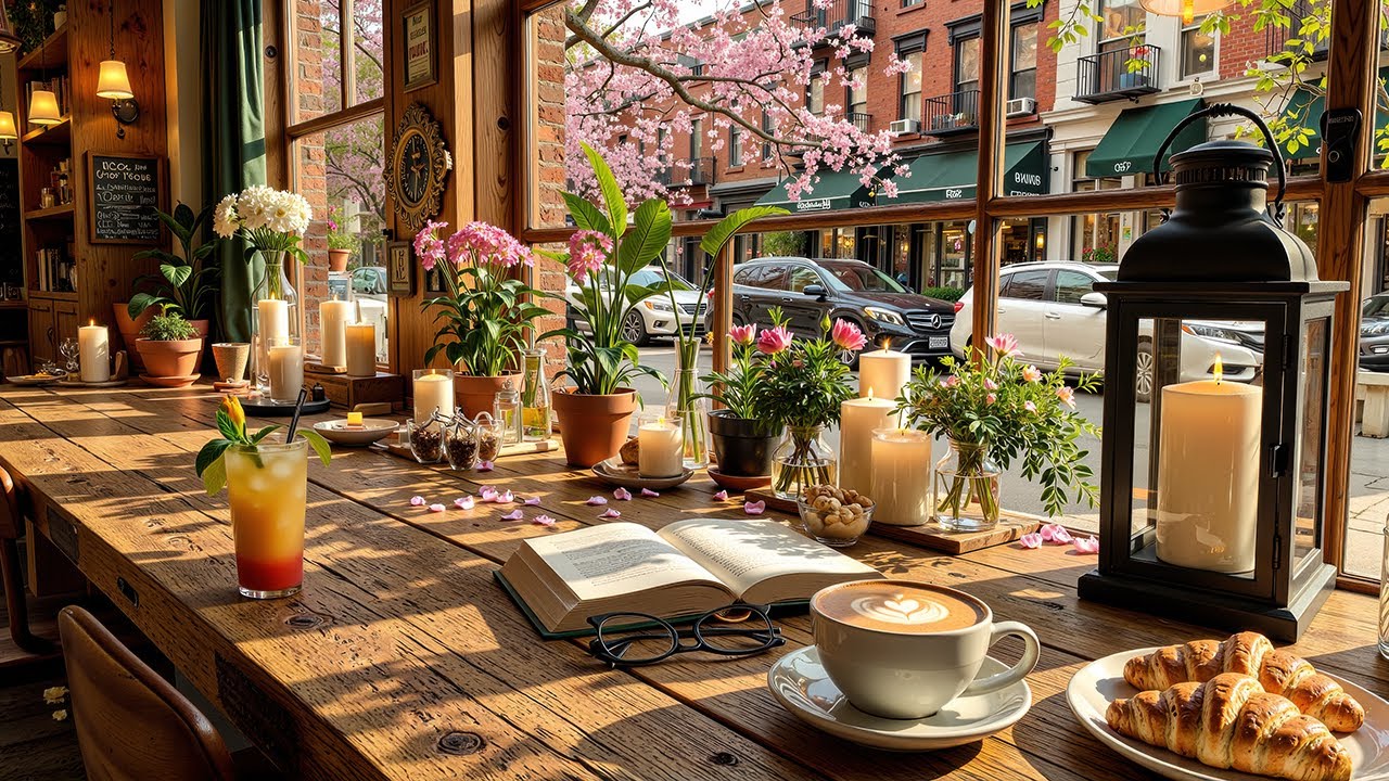 Morning Spring Jazz at a Charming Café Window – Bossa Nova Instrumental for Coffee Time & Relaxation