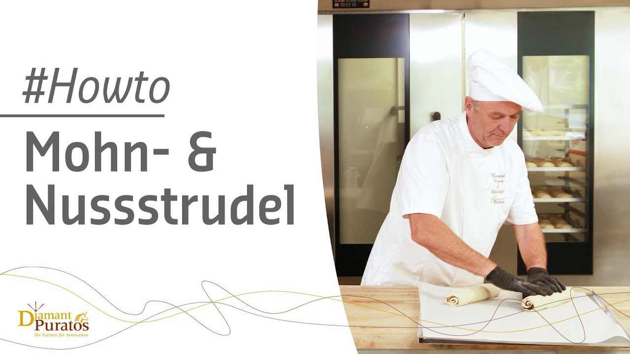 Herstellung von saftigen Bio Nuss- & Mohnstrudel