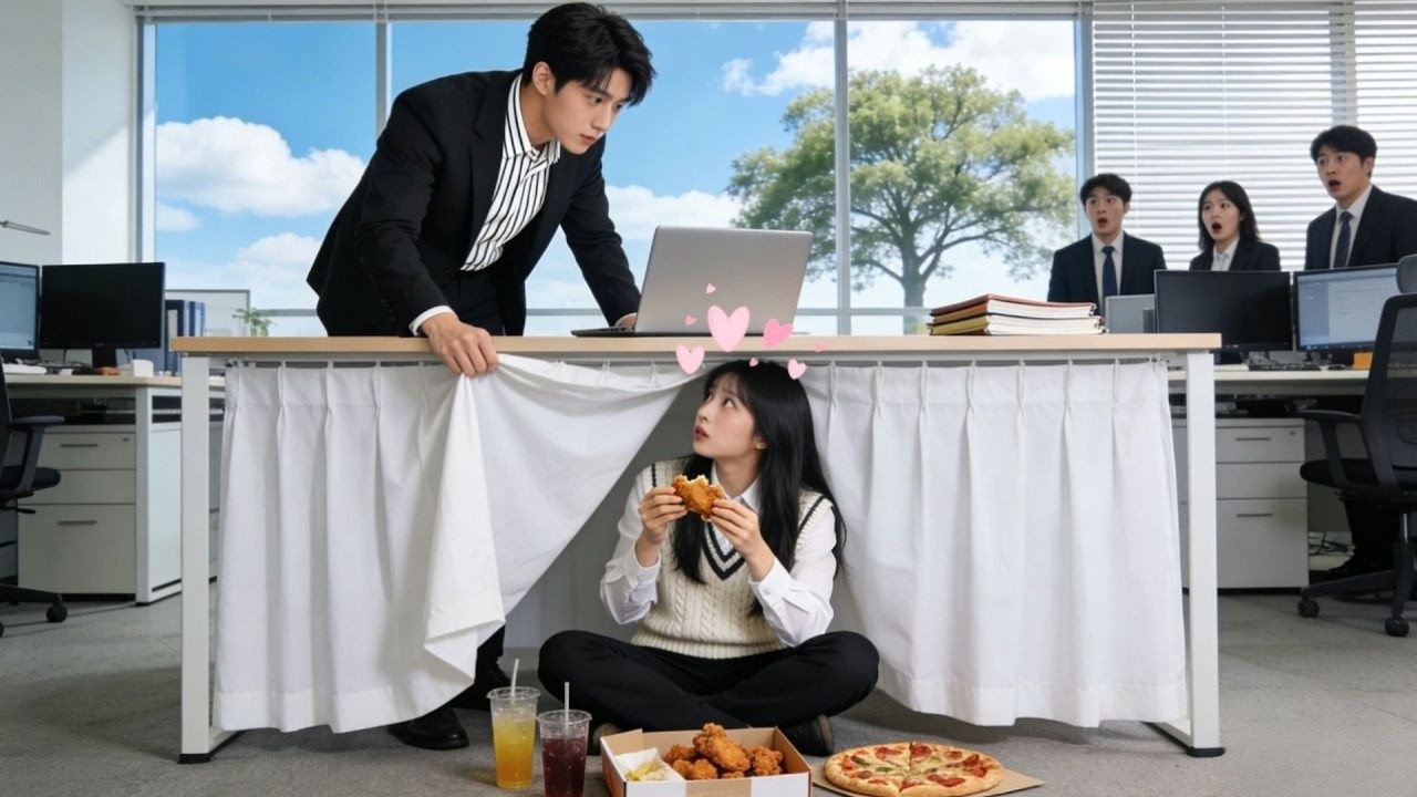 सीईओ के लिए सब तैयार था, पर इंटर्न मेज़ के नीचे छिपकर स्नैक्स खा रही थी—और वहीं से शुरू हुआ प्यार!