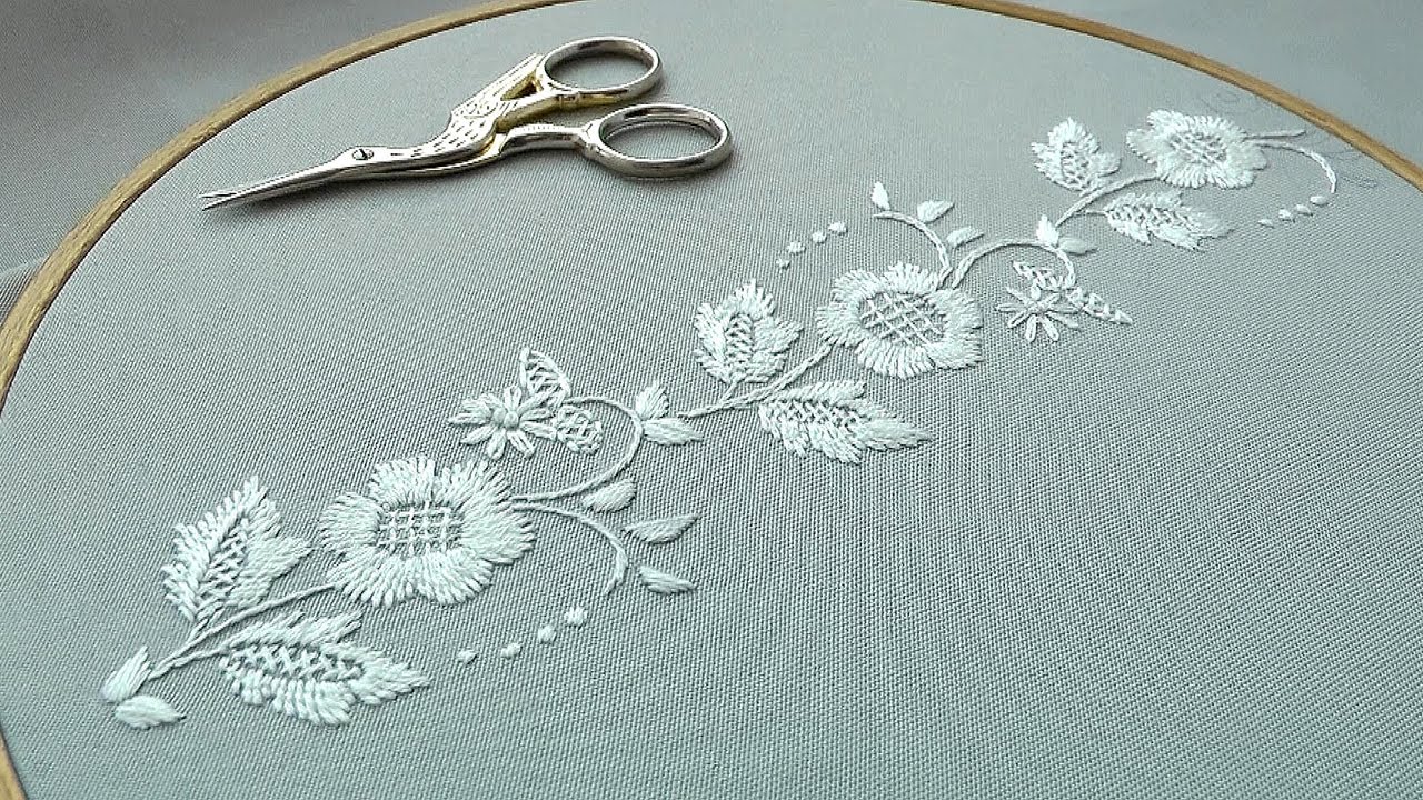 Lovely Hand Embroidery Flower Border Pattern Beautiful Stitching Technique