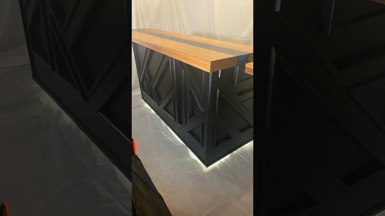 World&rsquo;s first floating home bar?? #basementbar #epoxyriver #Rivertable #homebar #resinriverbar