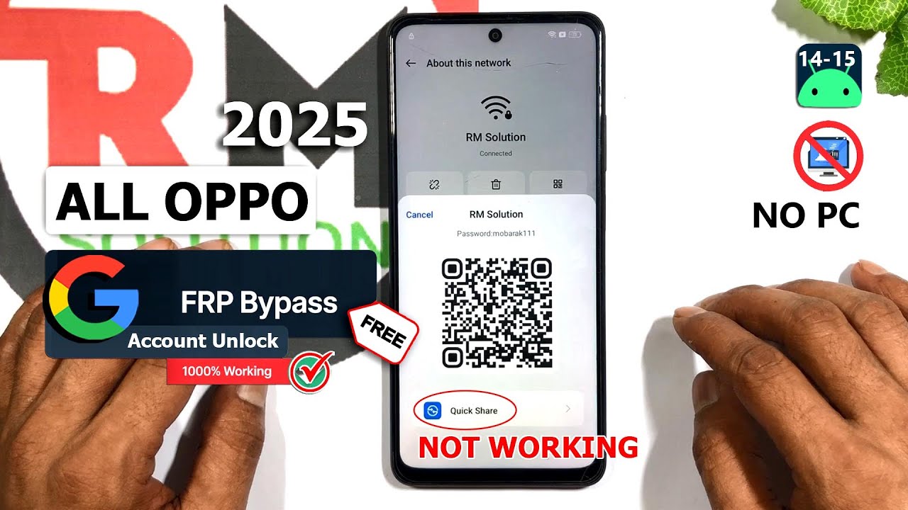 ALL OPPO FRP BYPASS QUICK SHARE NOT WORKING 🆕 METHOD 💯% DONE ✅ OPPO QUICK SHARE NOT OPEN❌FRP UNLOCK