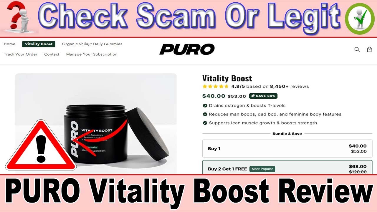 PURO Vitality Boost Review ⚠️ Does It Really Burn Estrogen & Build Muscle or Just a Scam?