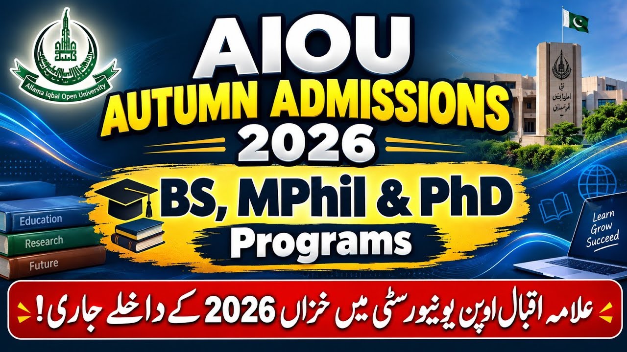 AIOU Autumn 2026 Admissions Announced | Matric, BS, MPhil & PhD Programs | How to Apply