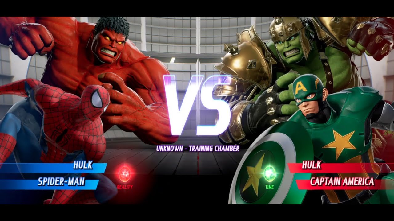 Red Hulk and Spider-Man vs Gladiator Hulk and Green Captain America